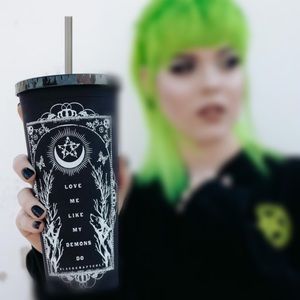 BLACKCRAFT CULT “Love Me Like My Demons Do” Travel Cup **NEW IN BOX 📦**